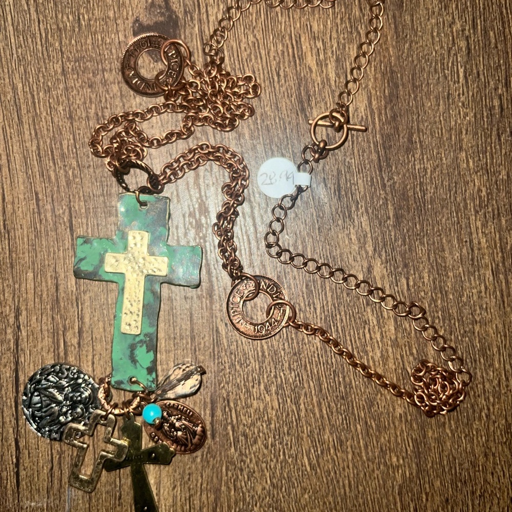 Multi-Color Cross Pendant Necklace